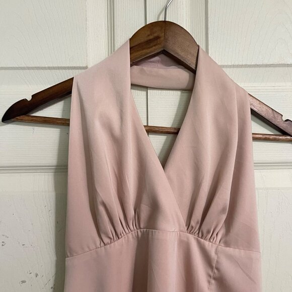 Native Daughters Womens Pink Y2K Satin Halter Tie Back Micro Mini Dress Medium - Picture 3 of 10